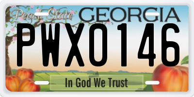 GA license plate PWX0146