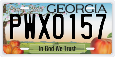 GA license plate PWX0157
