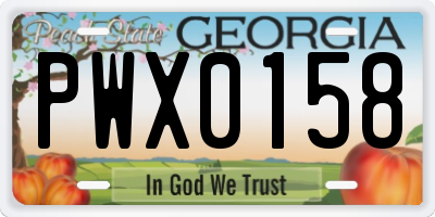 GA license plate PWX0158