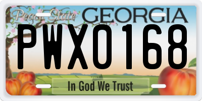 GA license plate PWX0168