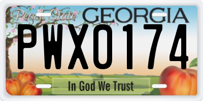 GA license plate PWX0174
