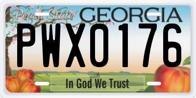 GA license plate PWX0176