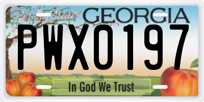 GA license plate PWX0197