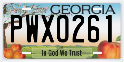 GA license plate PWX0261