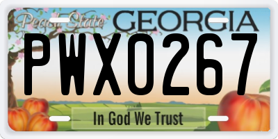 GA license plate PWX0267