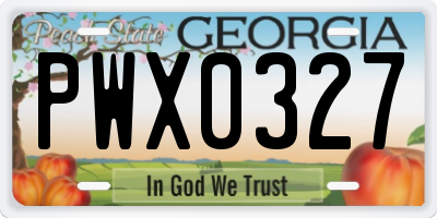 GA license plate PWX0327