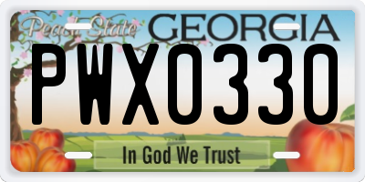 GA license plate PWX0330