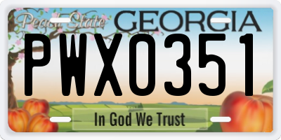 GA license plate PWX0351