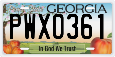 GA license plate PWX0361