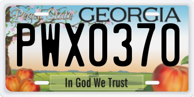 GA license plate PWX0370