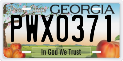 GA license plate PWX0371