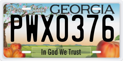 GA license plate PWX0376