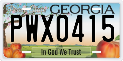 GA license plate PWX0415