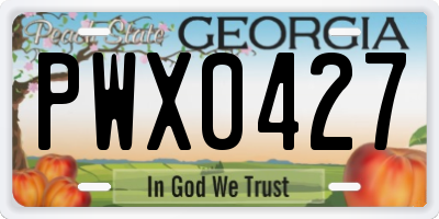GA license plate PWX0427