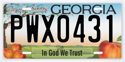 GA license plate PWX0431