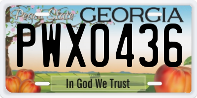 GA license plate PWX0436
