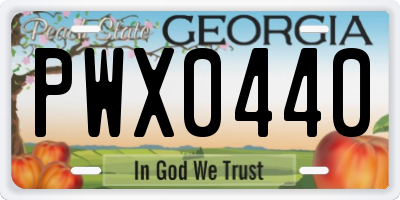 GA license plate PWX0440
