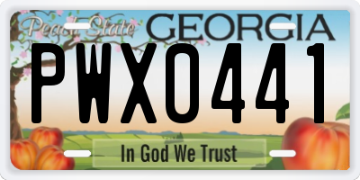 GA license plate PWX0441