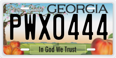 GA license plate PWX0444