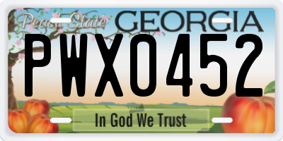 GA license plate PWX0452
