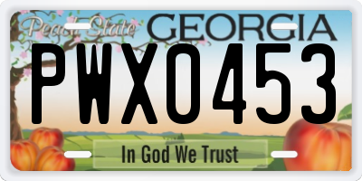 GA license plate PWX0453