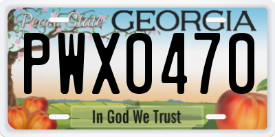 GA license plate PWX0470