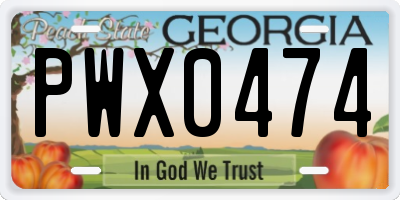 GA license plate PWX0474