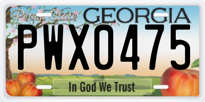 GA license plate PWX0475