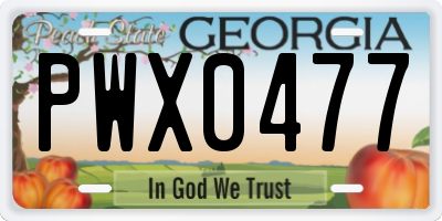 GA license plate PWX0477