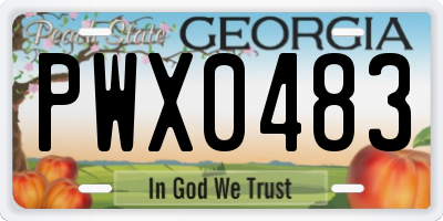GA license plate PWX0483