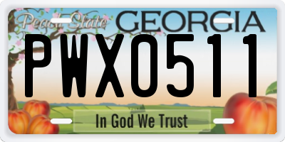 GA license plate PWX0511