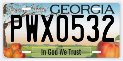 GA license plate PWX0532