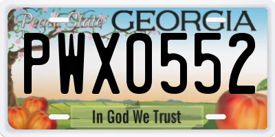 GA license plate PWX0552
