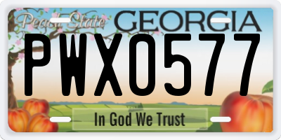 GA license plate PWX0577