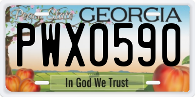 GA license plate PWX0590