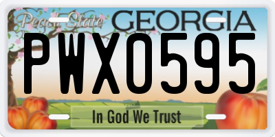 GA license plate PWX0595