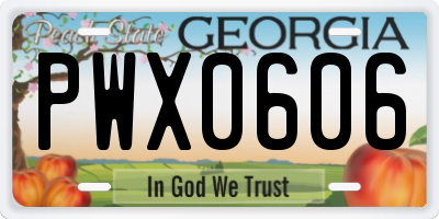 GA license plate PWX0606