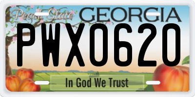 GA license plate PWX0620