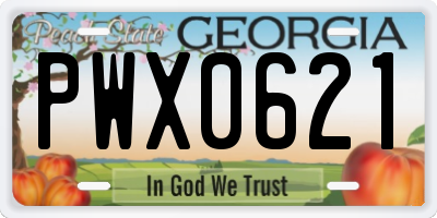 GA license plate PWX0621