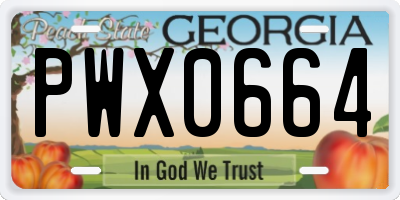 GA license plate PWX0664