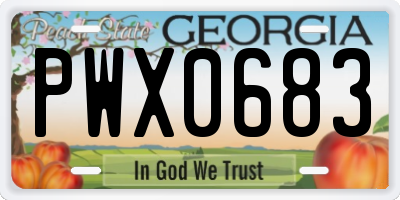 GA license plate PWX0683