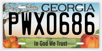 GA license plate PWX0686