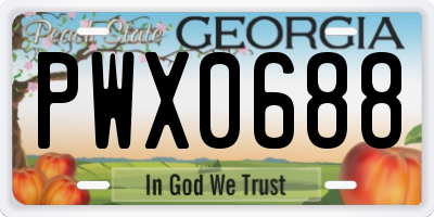 GA license plate PWX0688