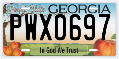 GA license plate PWX0697