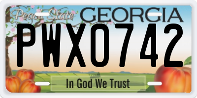 GA license plate PWX0742