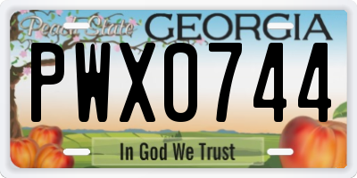 GA license plate PWX0744