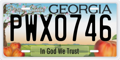 GA license plate PWX0746