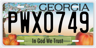 GA license plate PWX0749