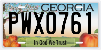 GA license plate PWX0761