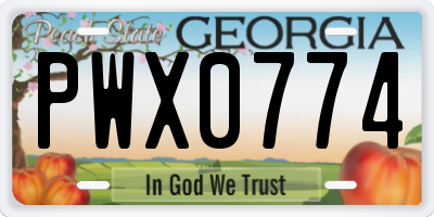 GA license plate PWX0774